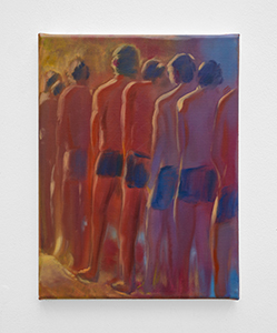 Angelos Merges, Order of Succession, 2025. Oil on canvas, 37 × 28 cm
