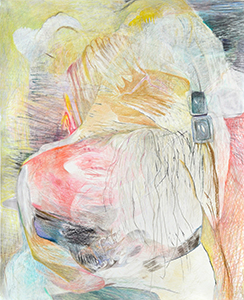 Bettina Carl, LAMM, 2020. Chalk and charcoal, 150 × 122 cm