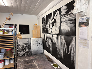 Dieter Holliger, Dämmerung (Twilight), 2022-. Chalk and charcoal on cardboard. 80 × 110 cm
