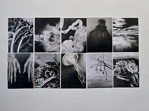 Dieter Holliger, Dämmerung (Twilight), 2022-. Chalk and charcoal on cardboard. 80 × 110 cm