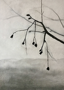 Dieter Holliger, Dämmerung (Twilight), 2022-. Chalk and charcoal on cardboard. 80 × 110 cm