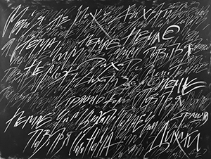 Elzara Oiseau, I can’t breathe. There is no air, 2022. Acrylic on canvas, 160 × 210 cm