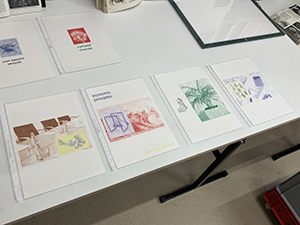 Lourenço Soares, series of drawings on ethnographies of the free market, 2024-2025. Installation view