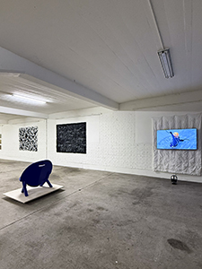 Richard Blaško, Dutina, 2025. Video installation, exhibition view. On the left, Charles O. Job and Elzara Oiseau